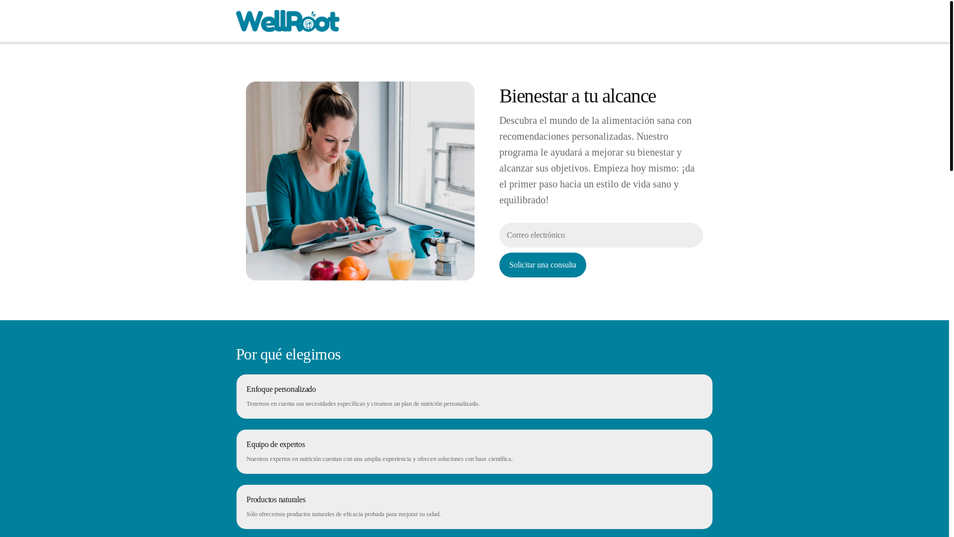 website screenshot of https://wellrootetc.info/
