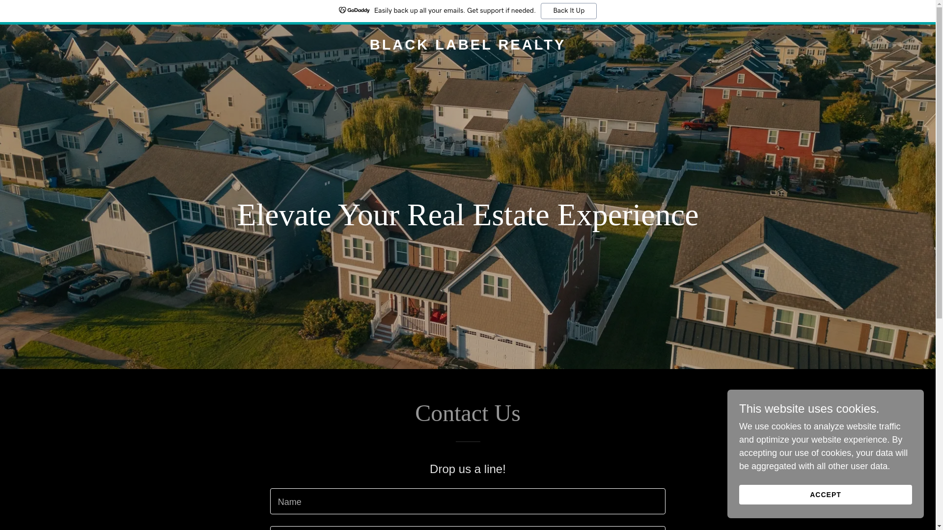 website screenshot of https://theblacklabelrealty.com/