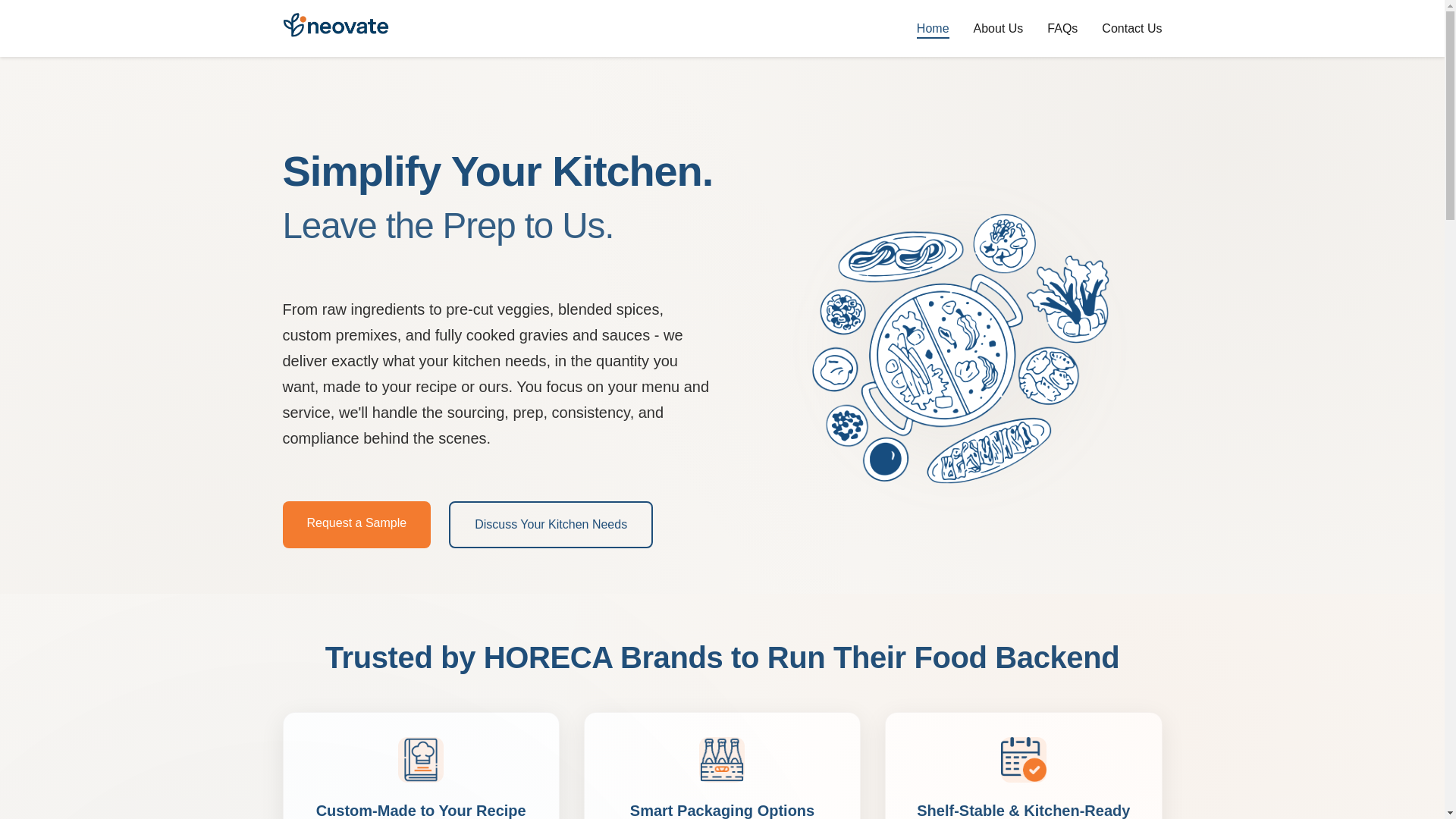 website screenshot of https://neovatefoods.in/