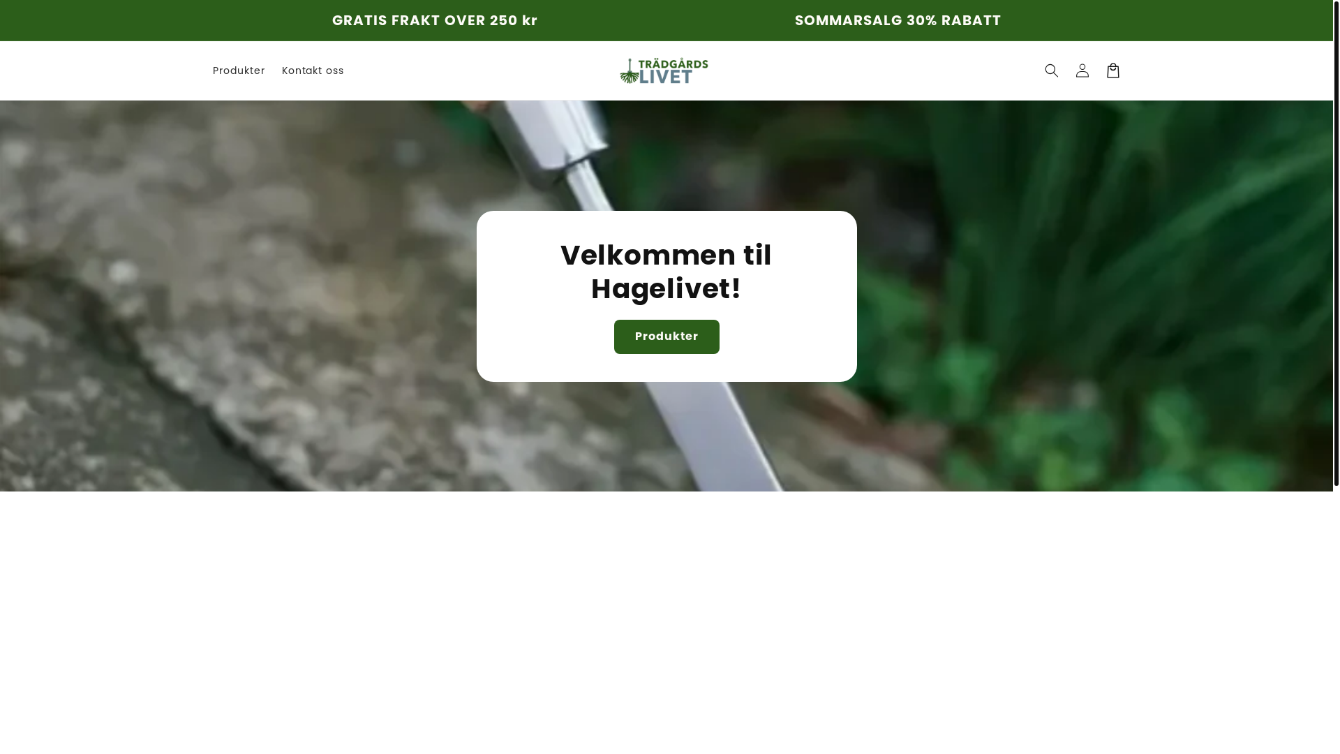 website screenshot of https://tradgardslivet.shop/