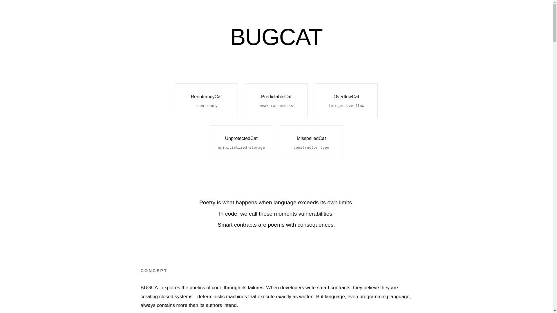 website screenshot of https://bugcat.pages.dev/