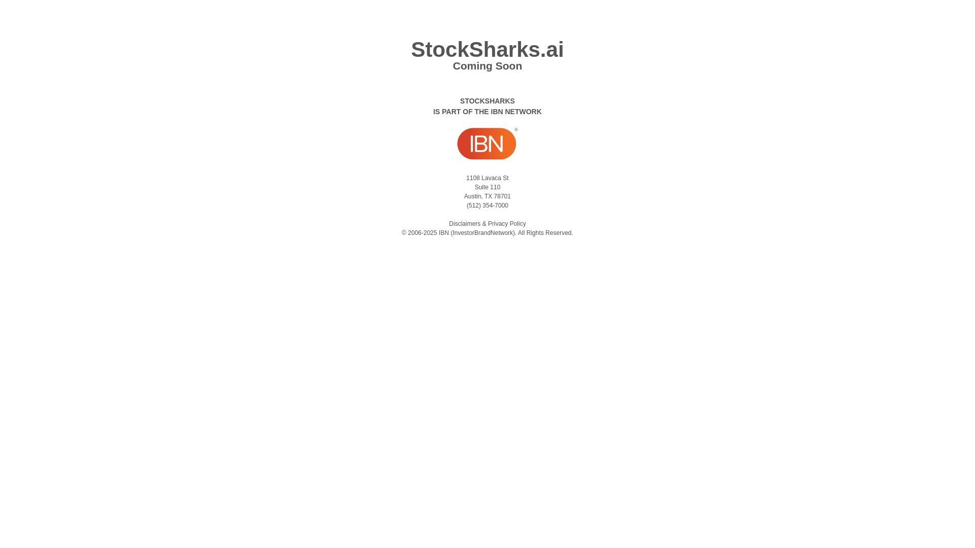 website screenshot of https://stocksharks.ai