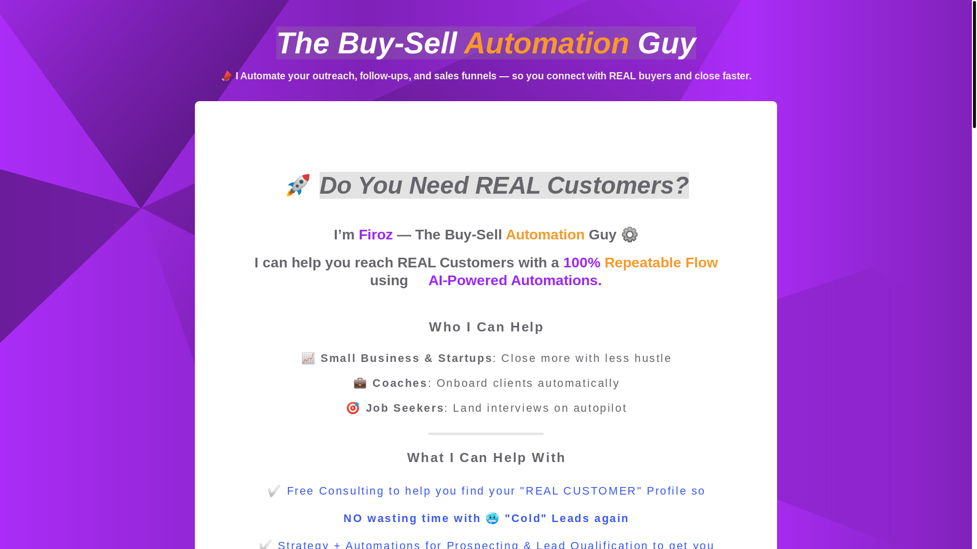 website screenshot of https://buysellautomations.com/