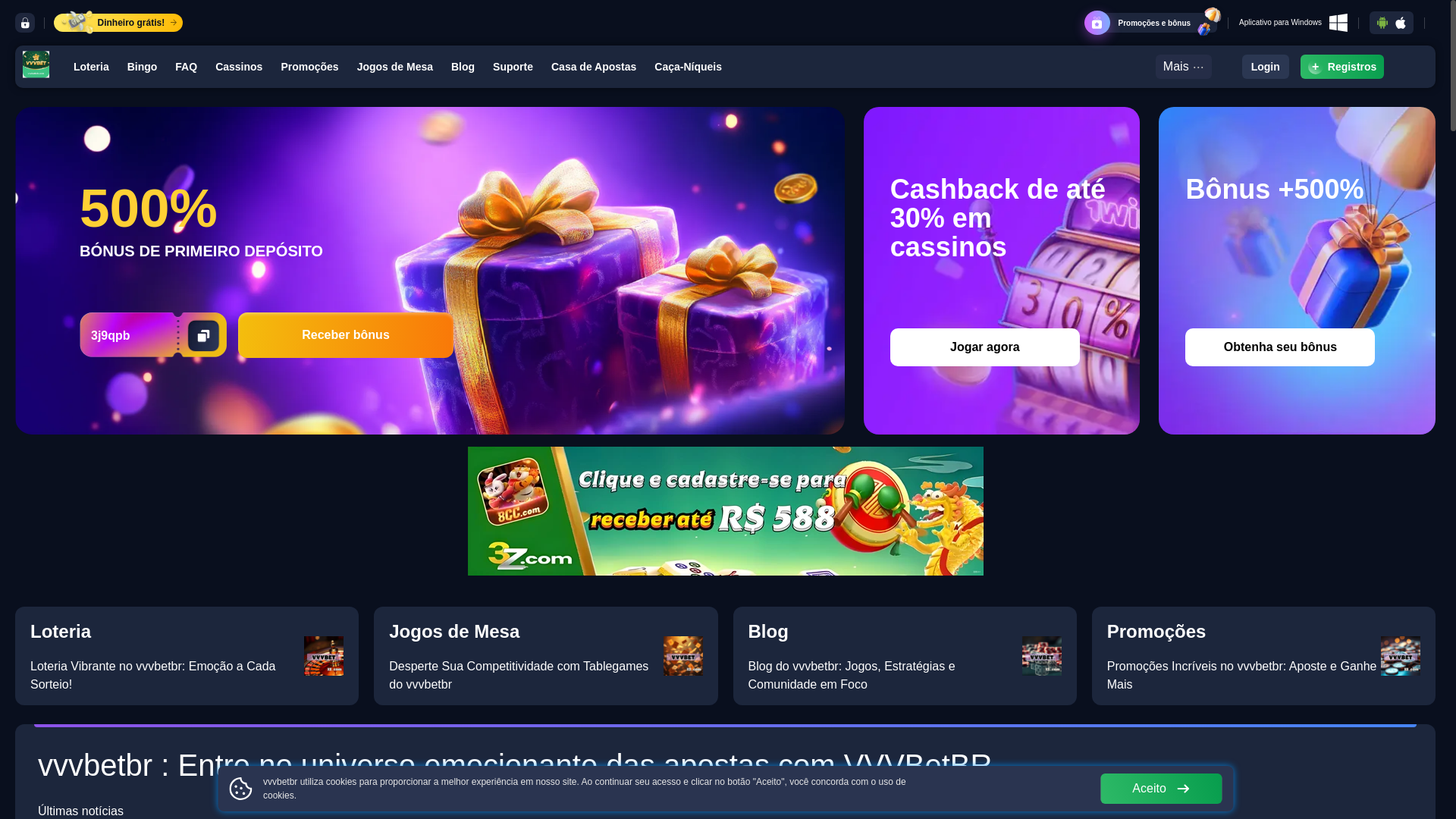 website screenshot of https://vvvbetbrb.com/