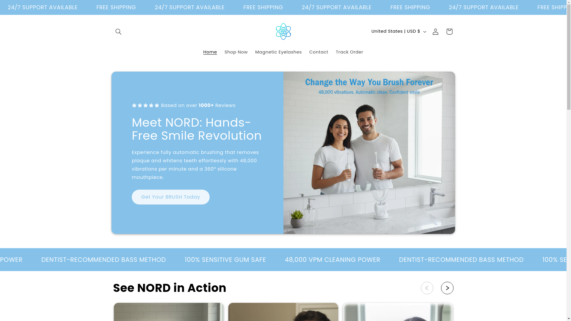 website screenshot of https://nordbrush.shop/