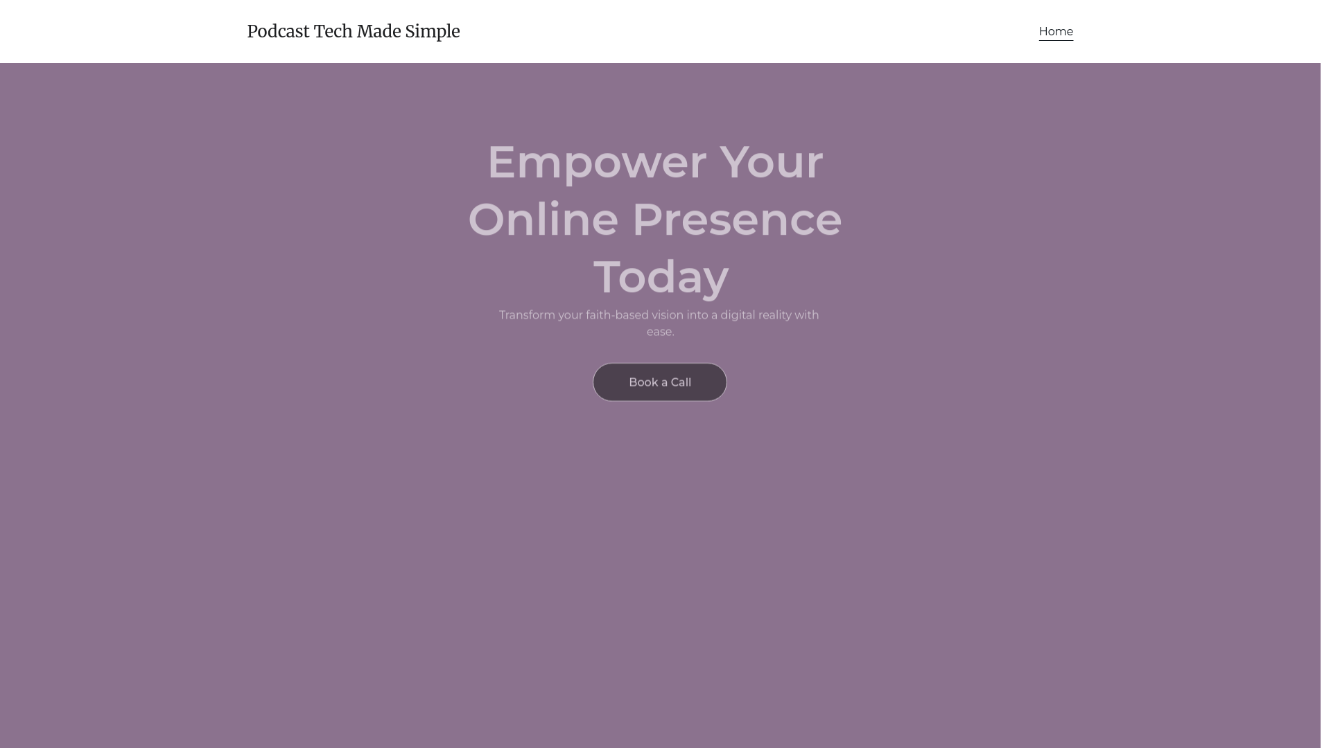 website screenshot of https://podcasttechmadesimple.com/