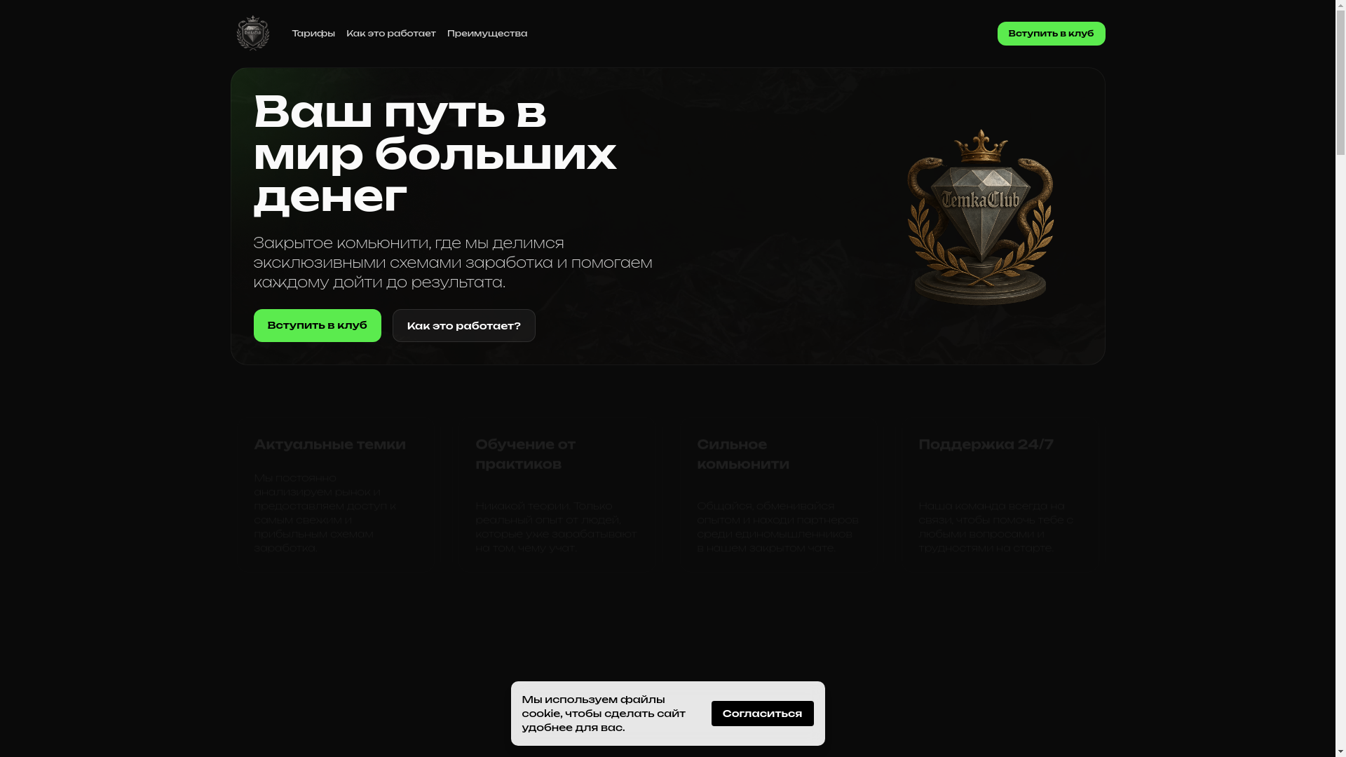 website screenshot of https://temka.club/