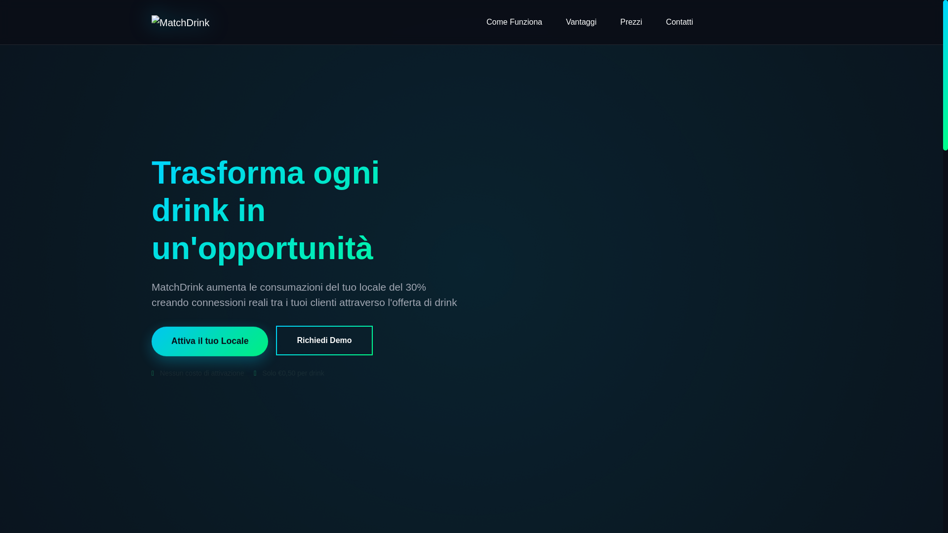 website screenshot of https://matchdrink.me/