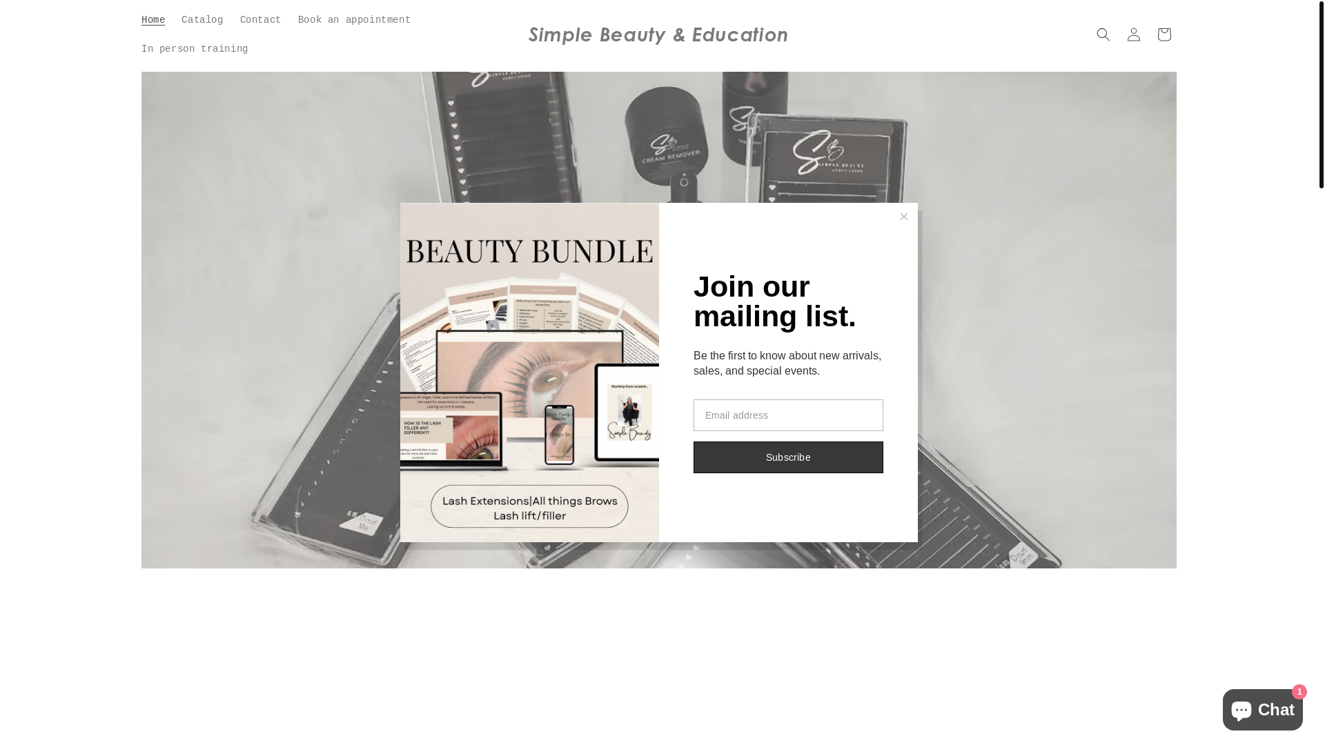 website screenshot of https://simplebeautyeducation.com.au/
