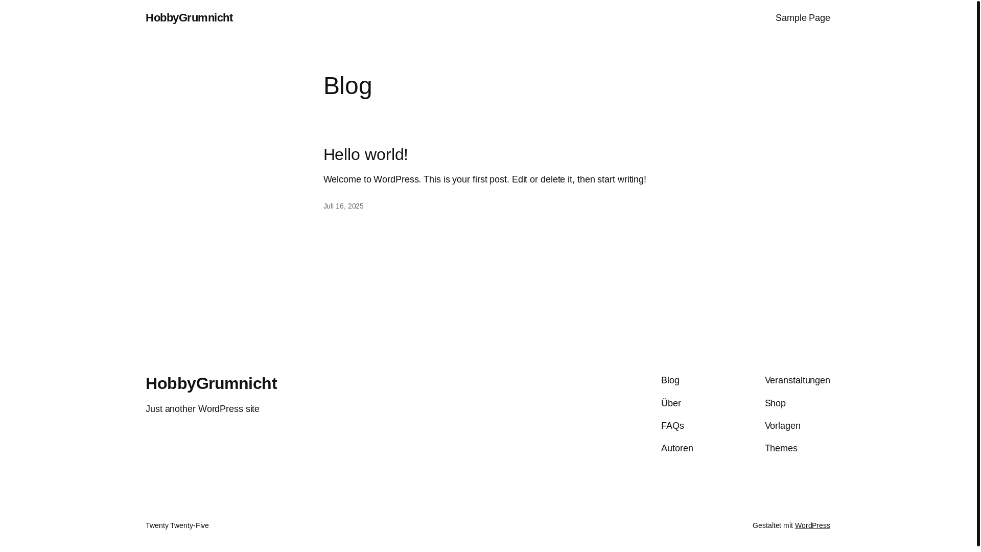 website screenshot of https://grumnicht.de/