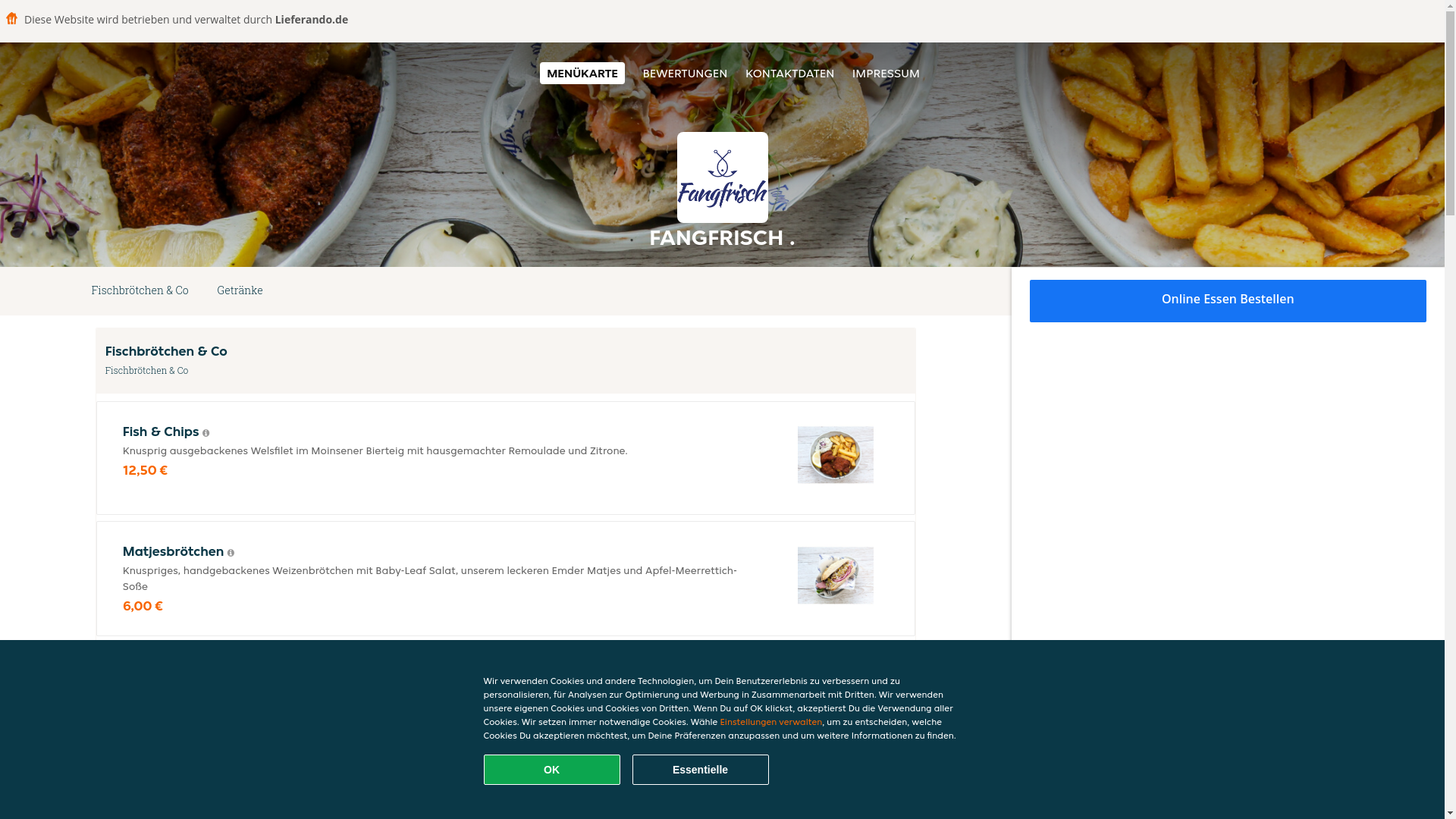 website screenshot of https://fangfrisch-lubeck.de/