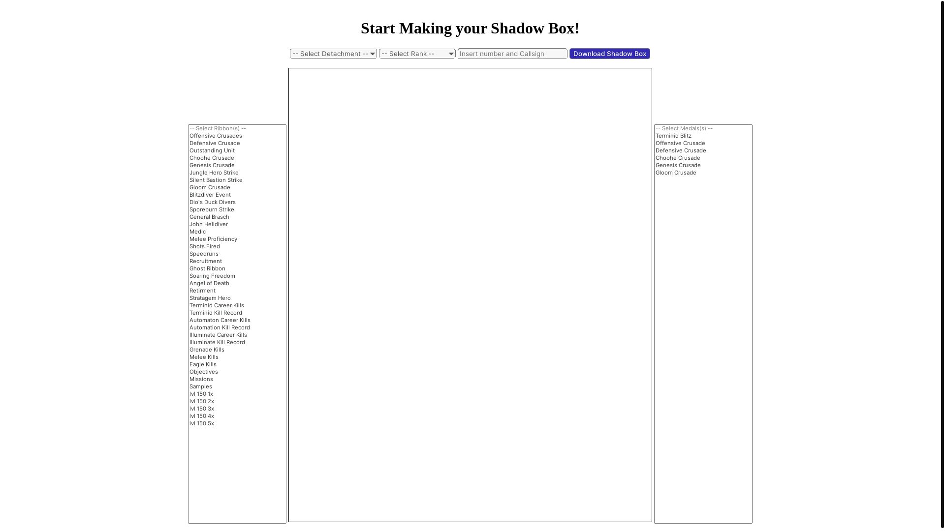 website screenshot of https://shadow-box-builder-7fe.pages.dev/