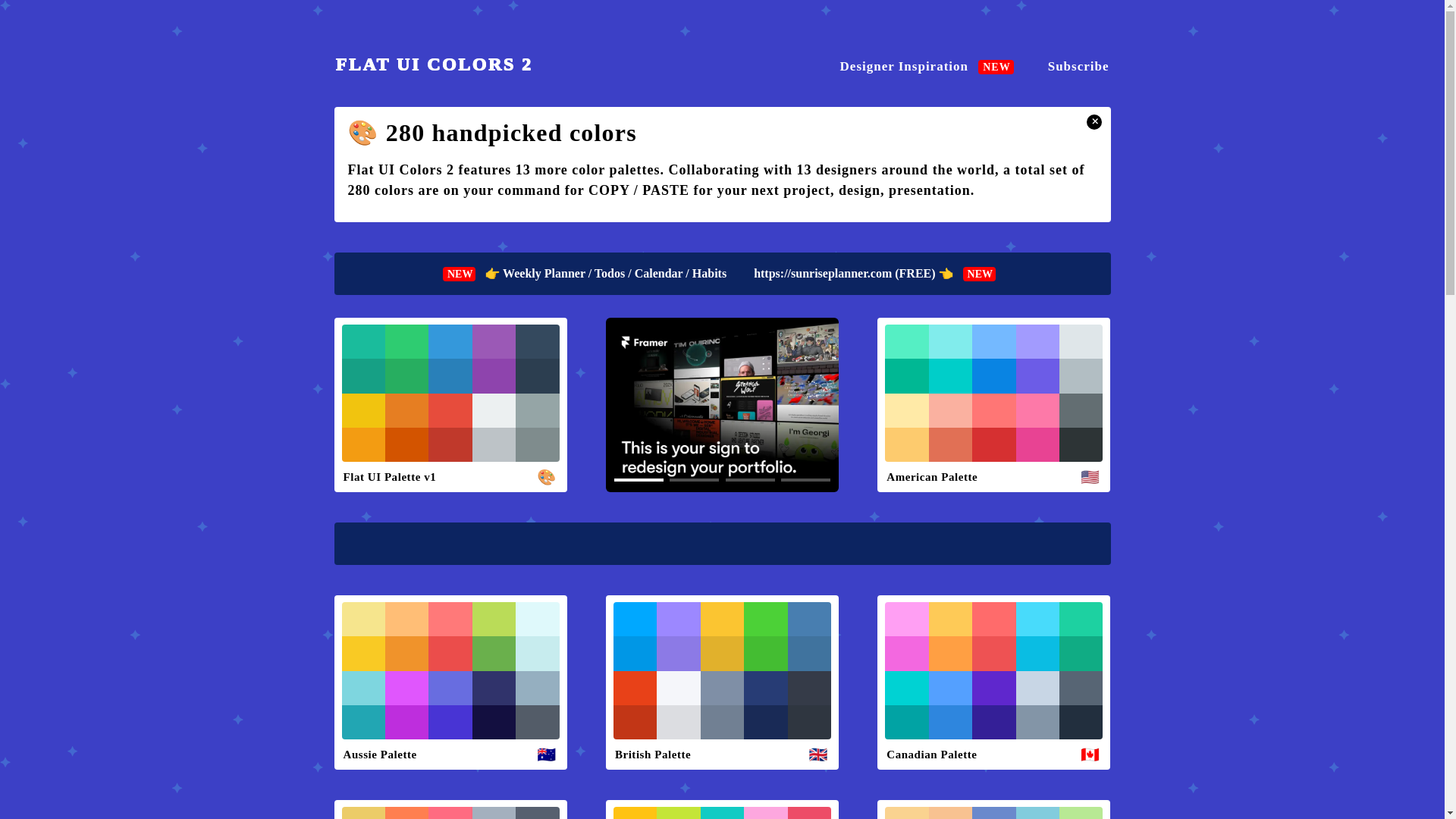 website screenshot of https://flatuicolors.com/
