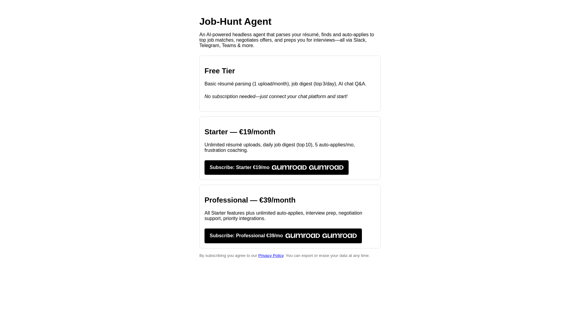 website screenshot of https://job-hunt-agent-site.pages.dev/