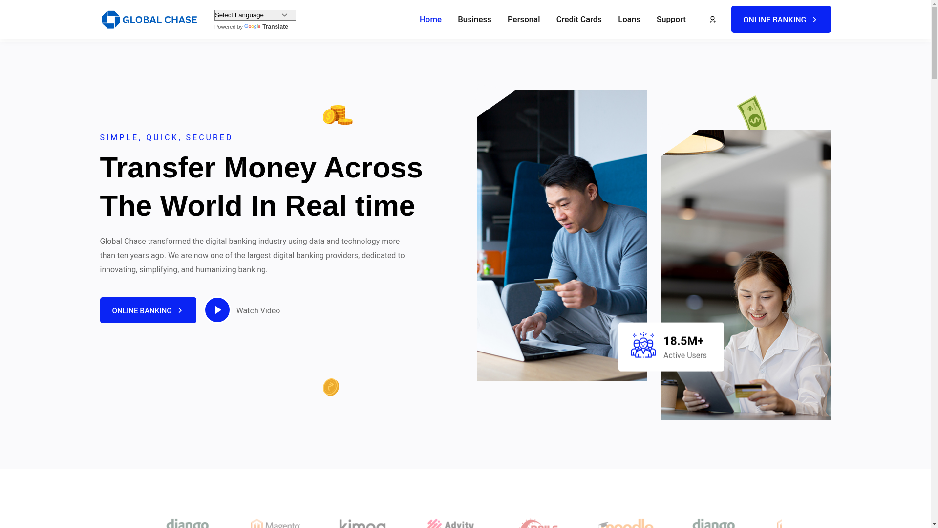 website screenshot of http://globalchaseworld.org/