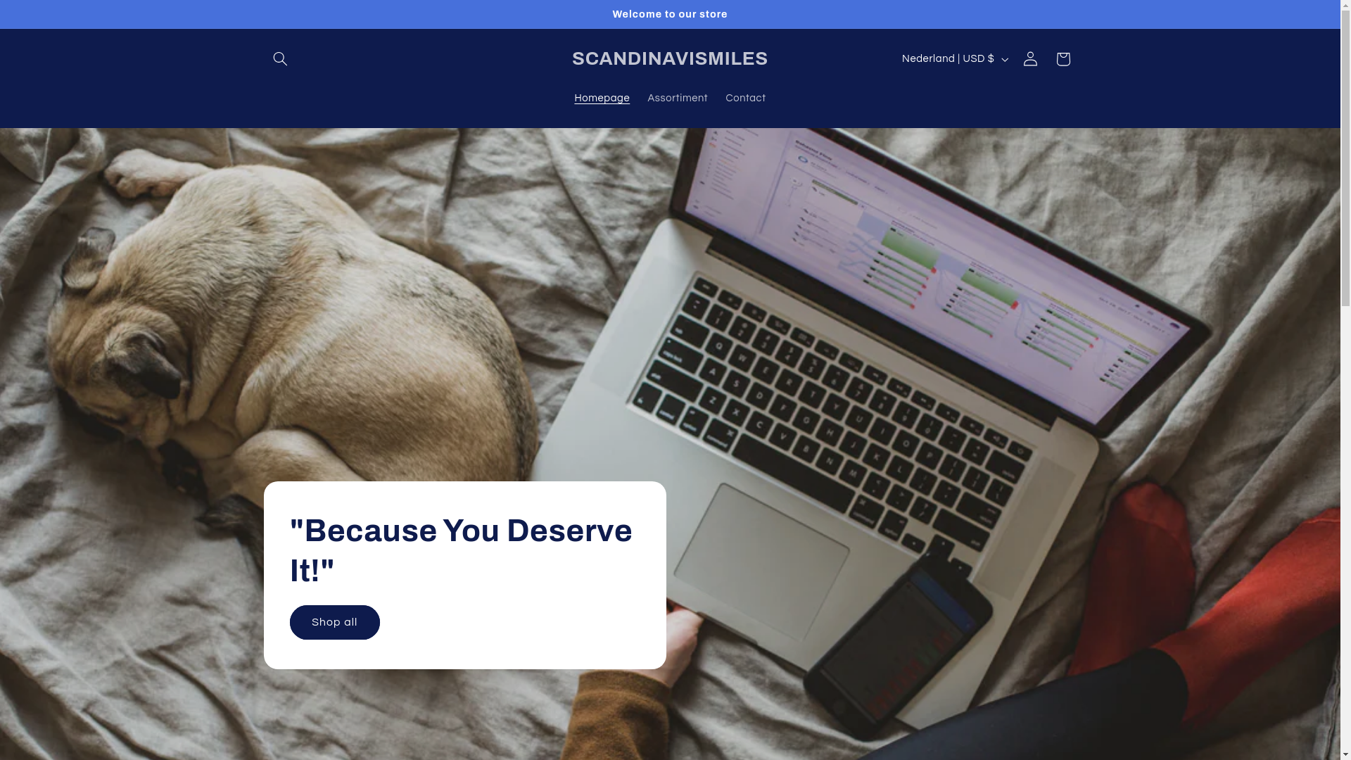 website screenshot of https://scandinavismiles.com/