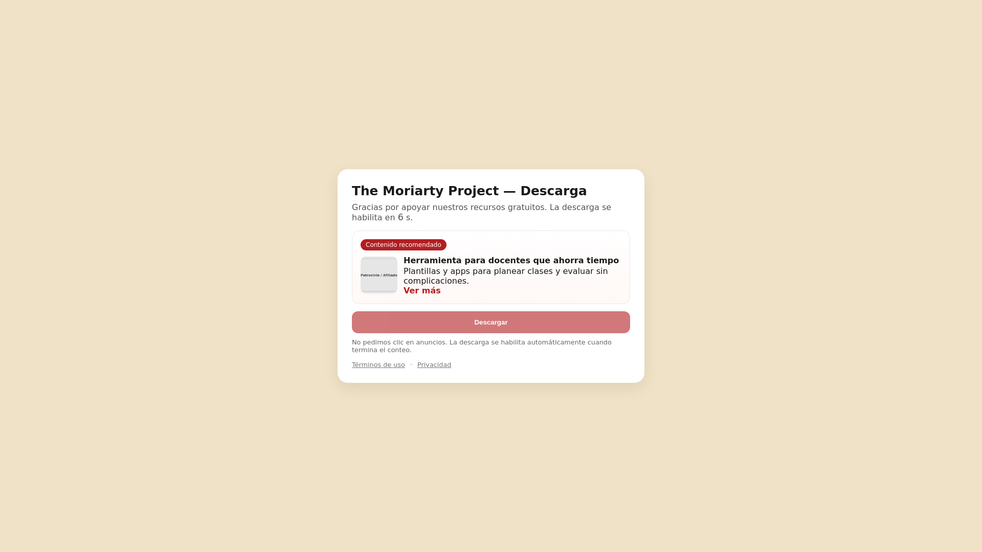 website screenshot of https://themoriartyproject.net/