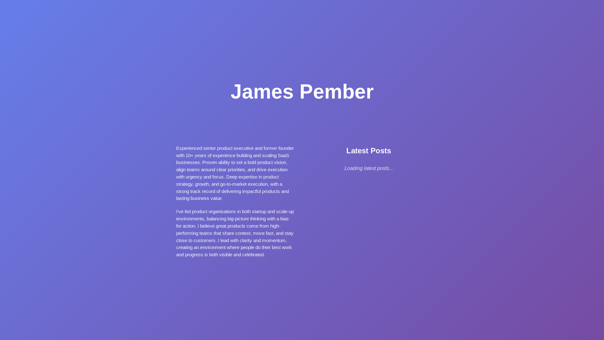 website screenshot of https://personal-website-james-pember.pages.dev/