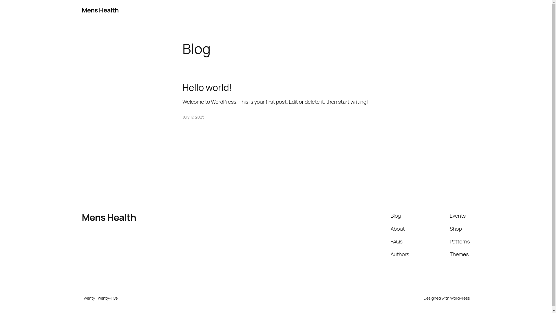 website screenshot of https://menshealthtestosterone.blog/