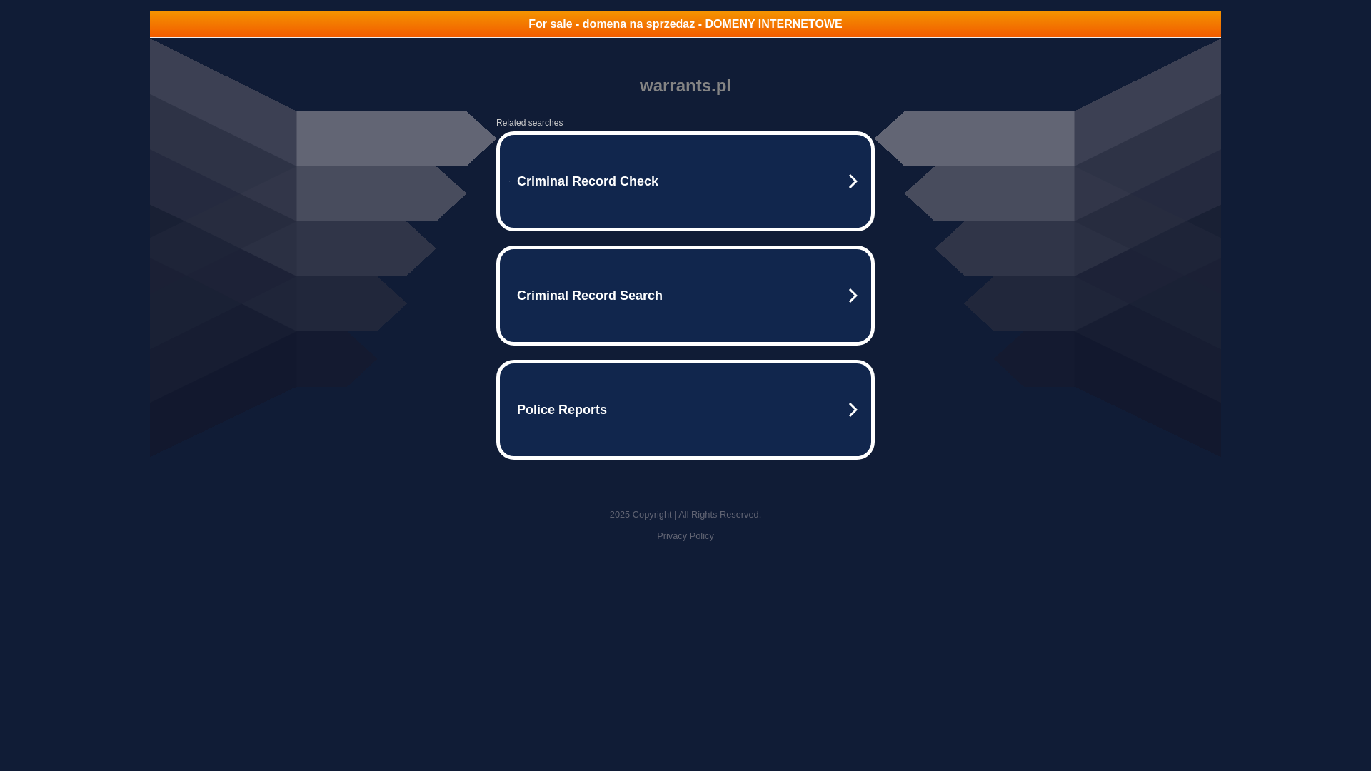 website screenshot of https://warrants.pl/