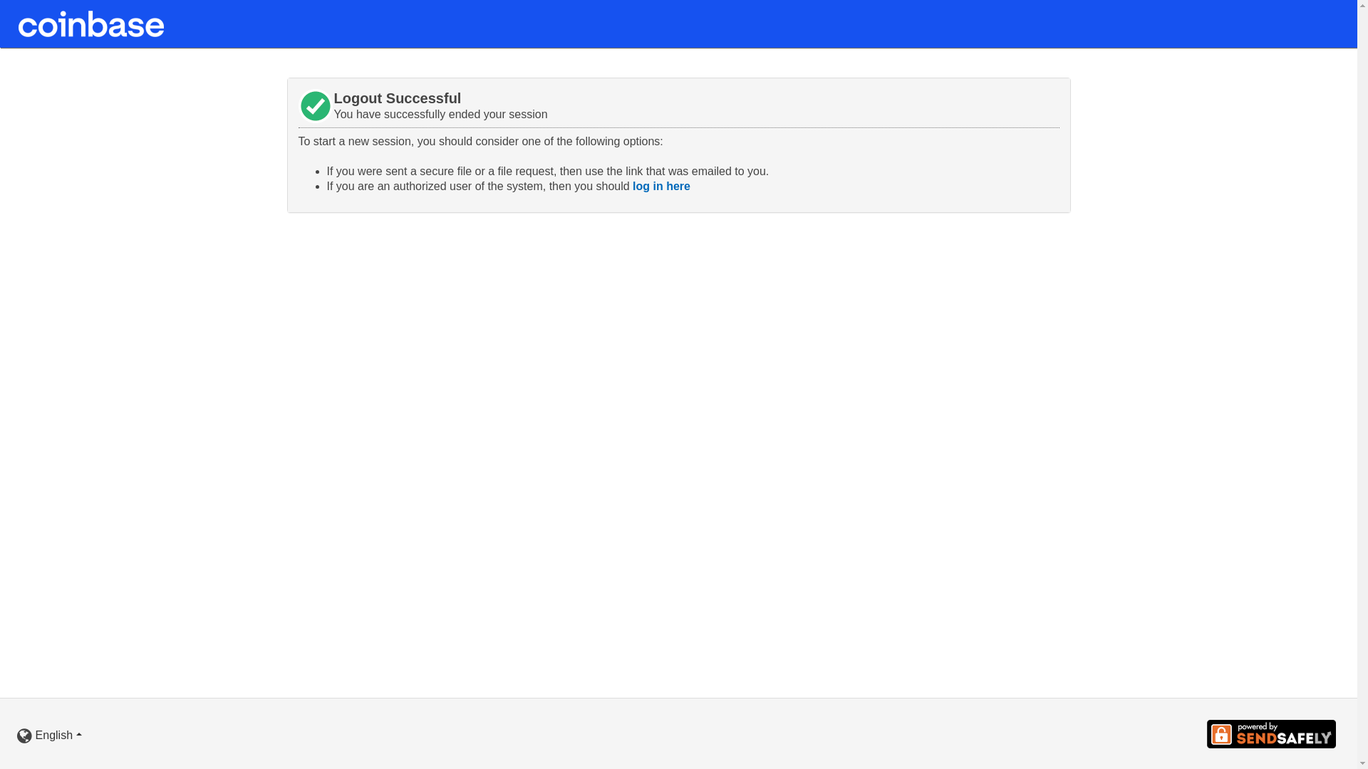 website screenshot of https://coinbase.sendsafely.com