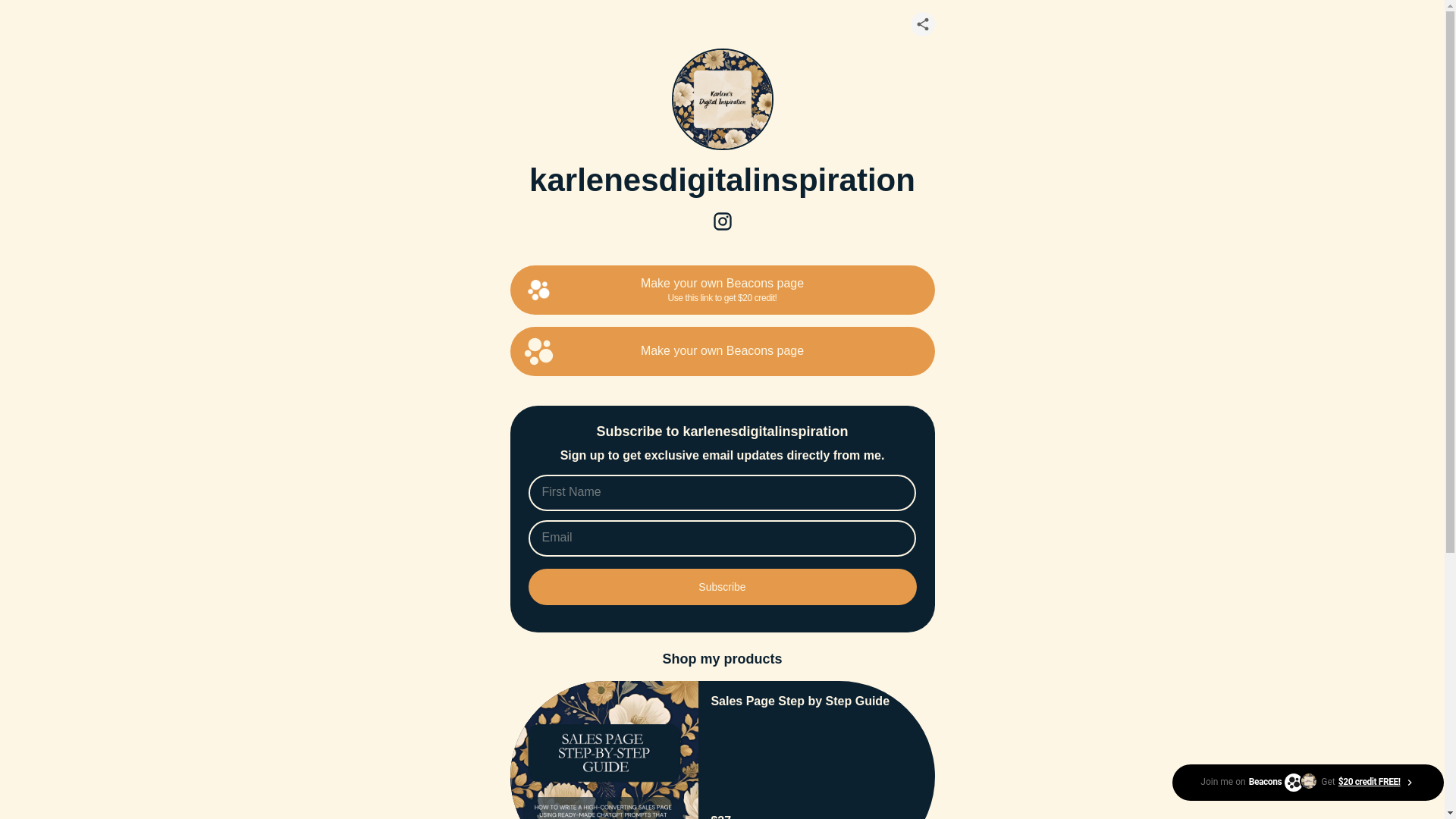 website screenshot of https://karlenesdigitalinspiration.com/