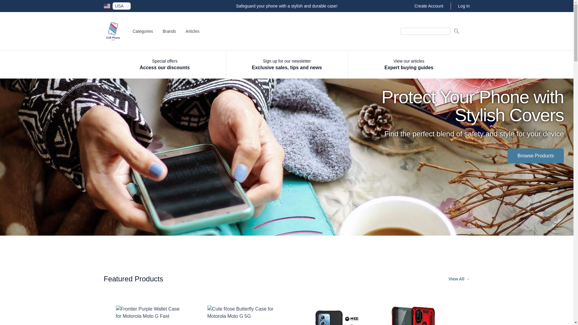 website screenshot of https://cellphonecovercentral.com/