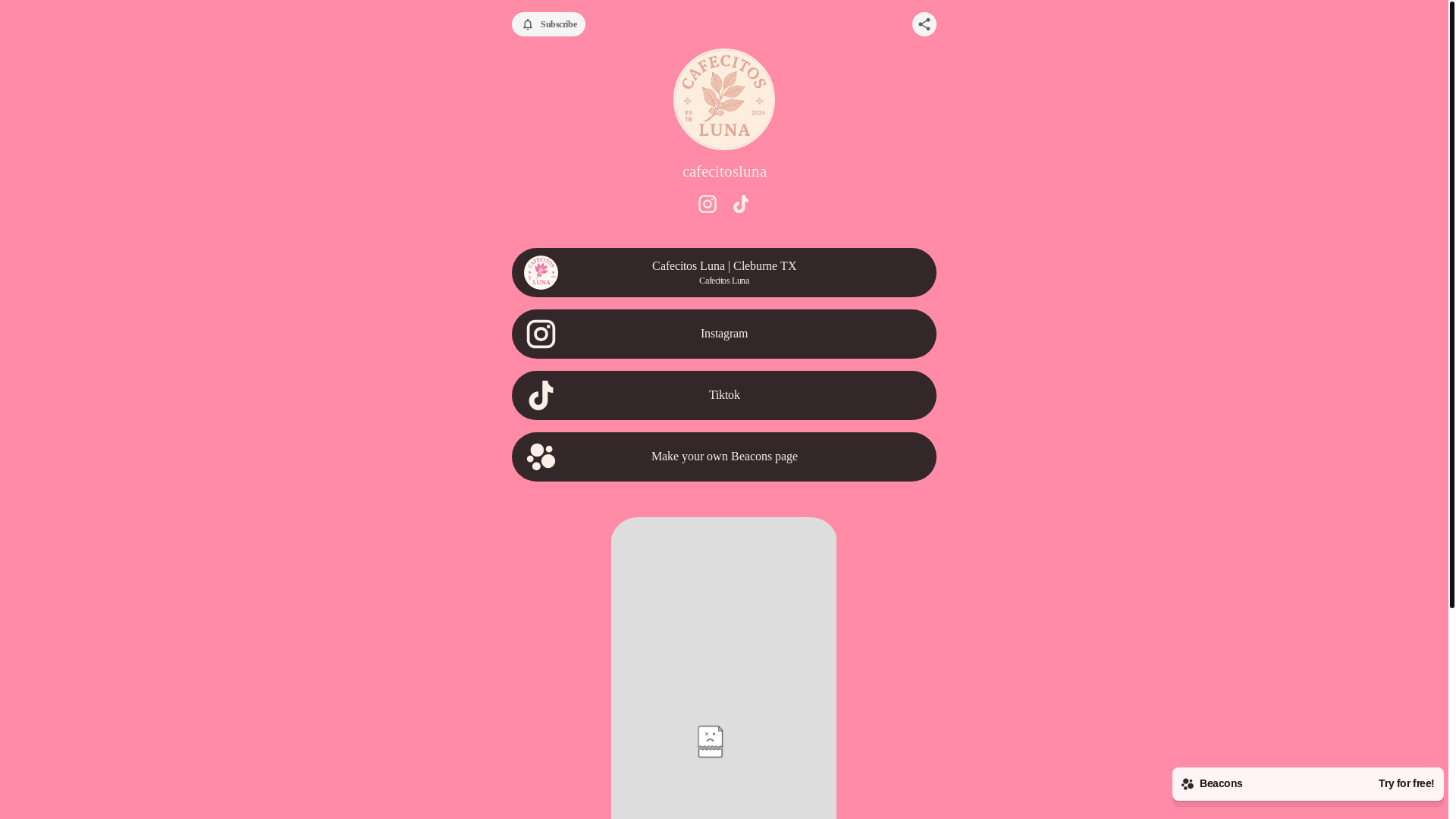 website screenshot of https://cafecitosluna.com/