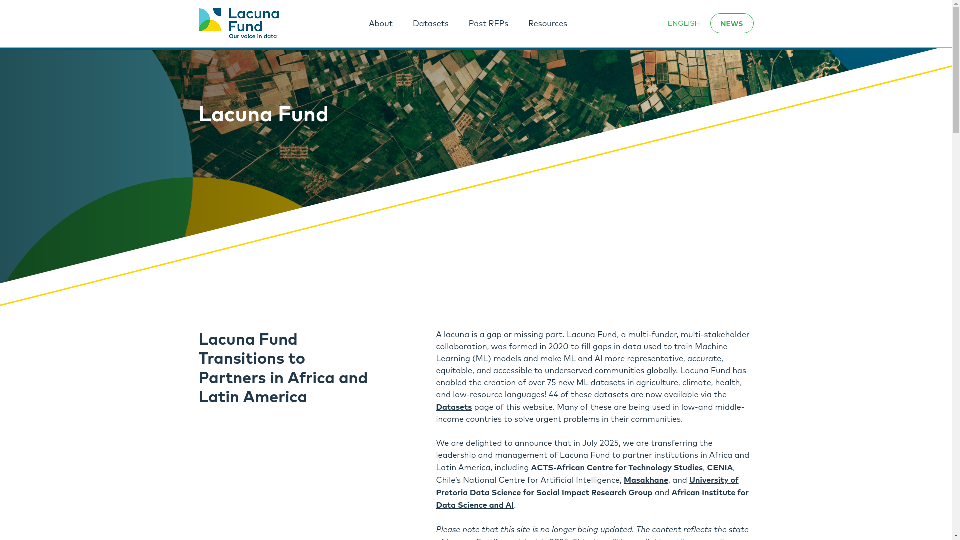 website screenshot of https://lacunafund-static.pages.dev/