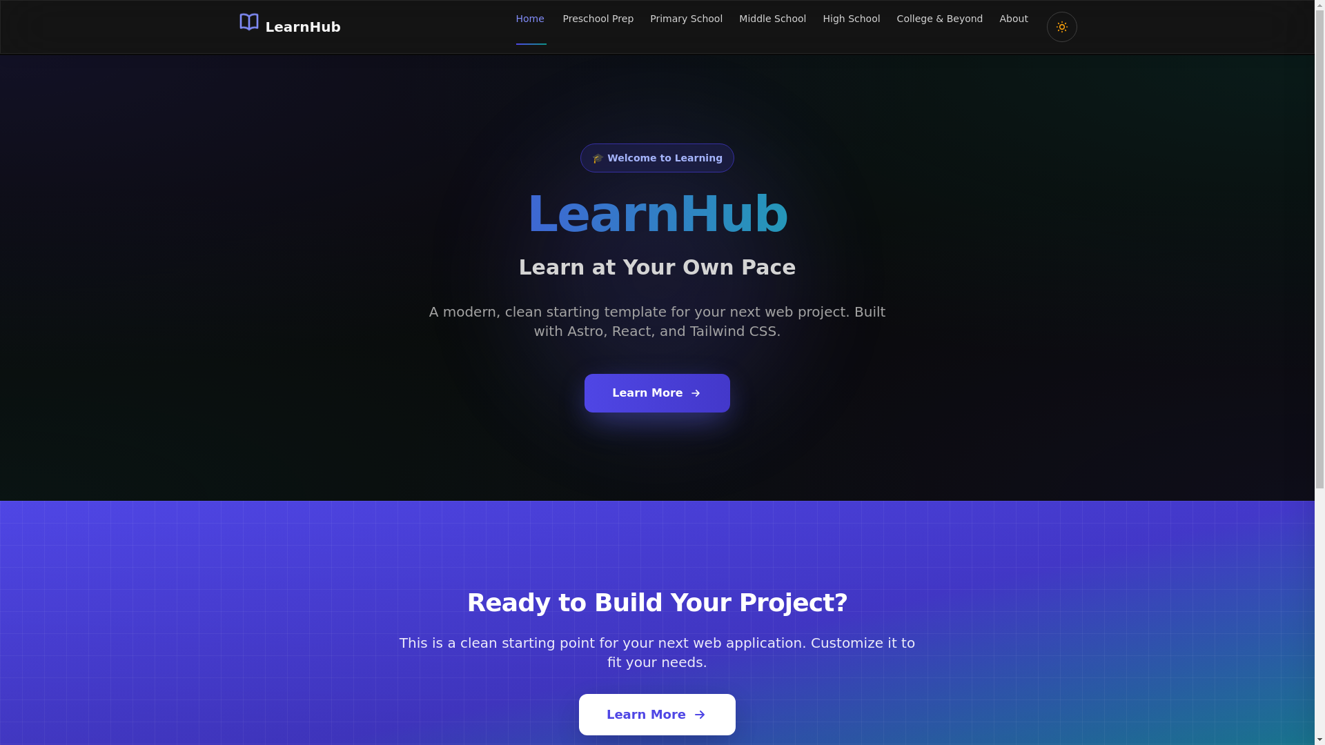 website screenshot of https://learning-template-v2.pages.dev/