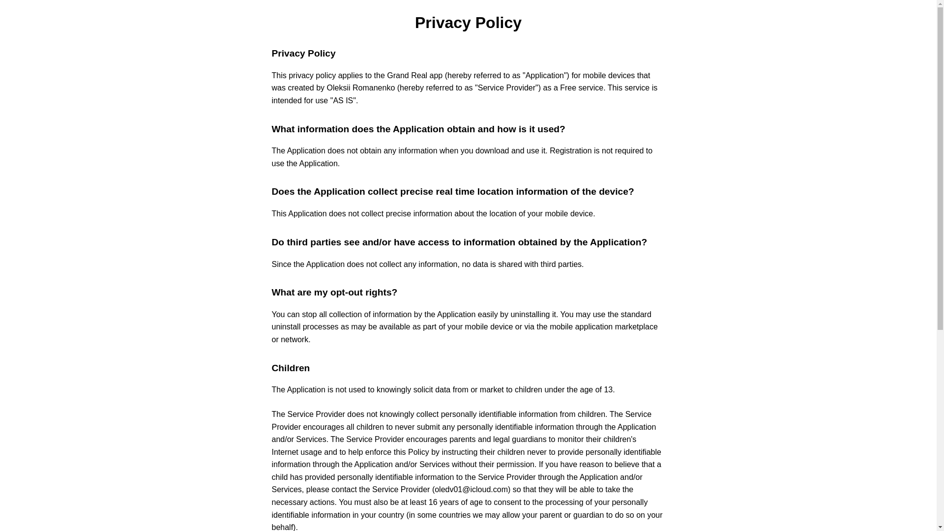 website screenshot of https://grandreal.xyz/