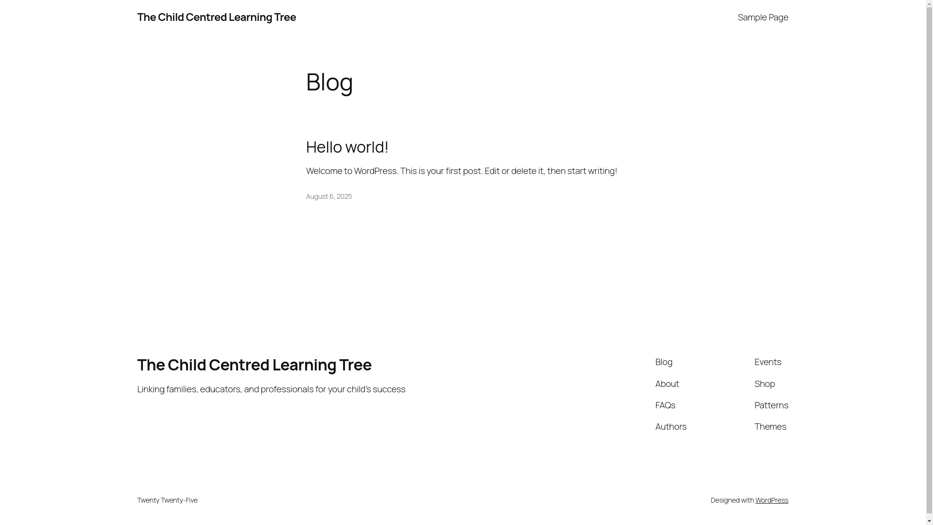 website screenshot of https://thechildcentredlearningtree.com.au/