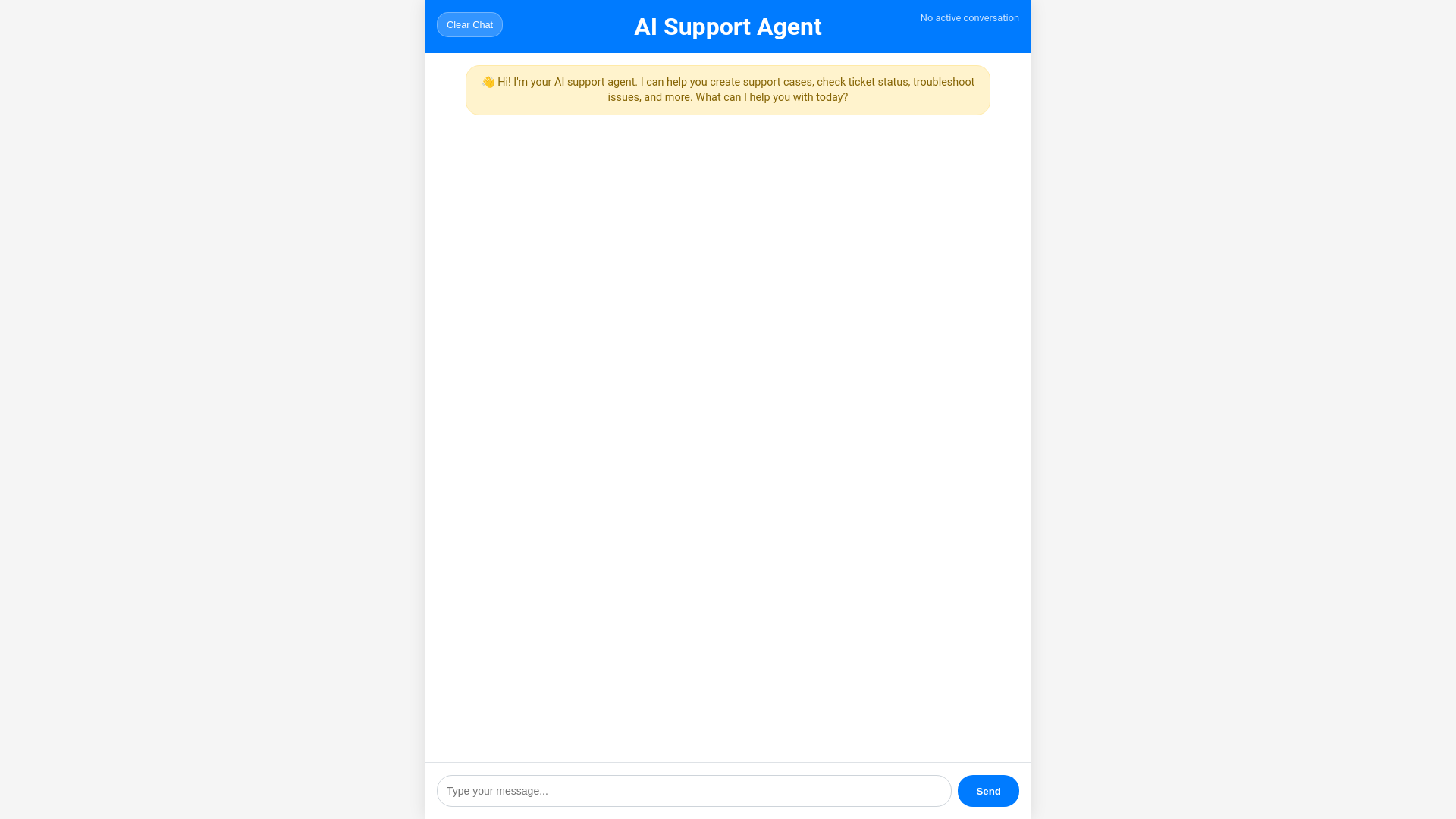 website screenshot of https://ai-support-chat-interface.pages.dev/
