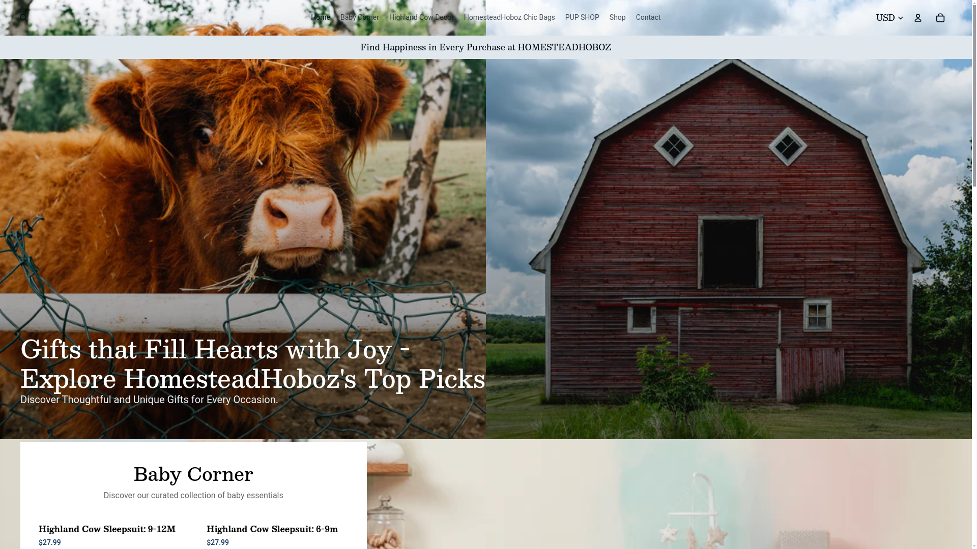 website screenshot of https://homesteadhobozz.com/