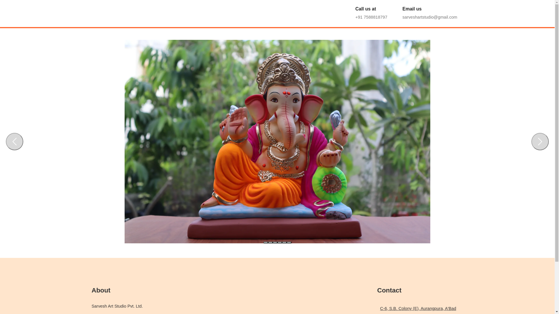 website screenshot of https://sarveshartstudio.com/
