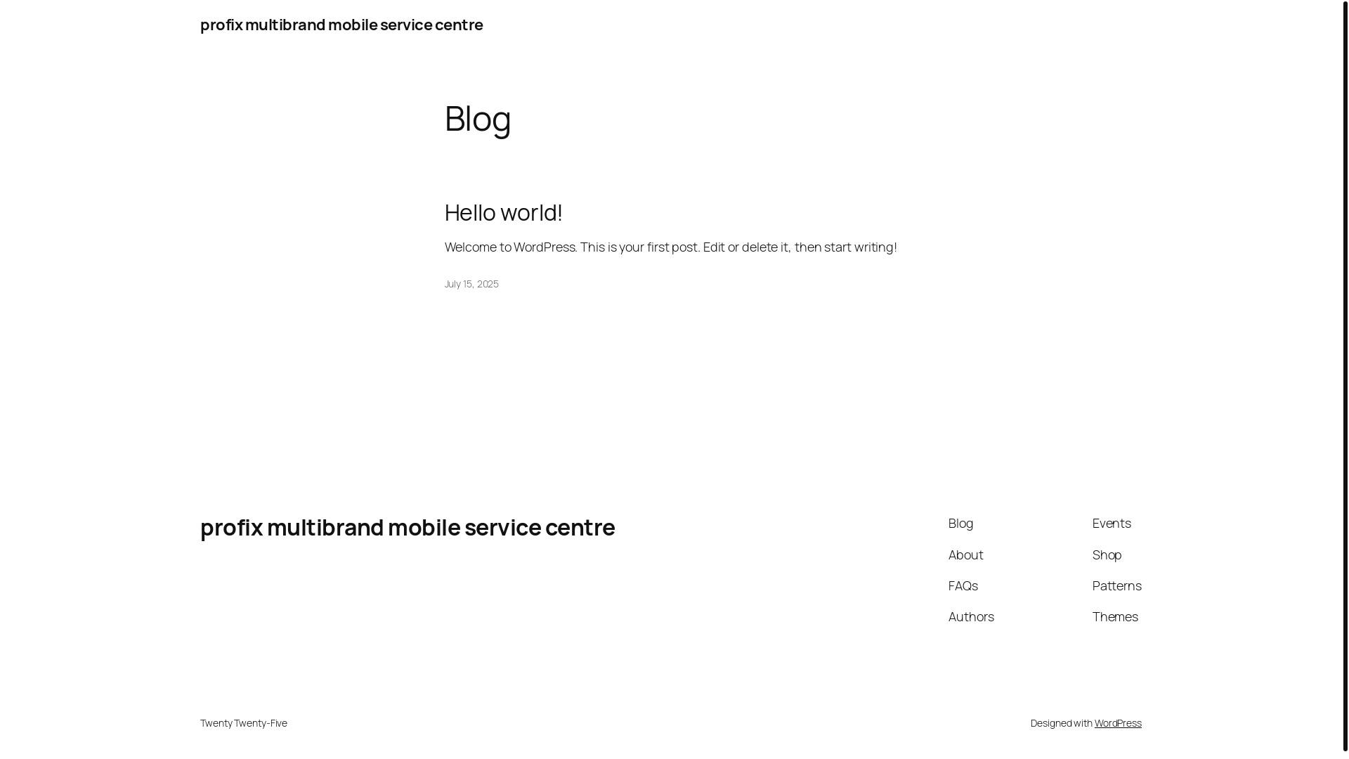 website screenshot of https://profixmultibrandmobileservicecentre.shop/
