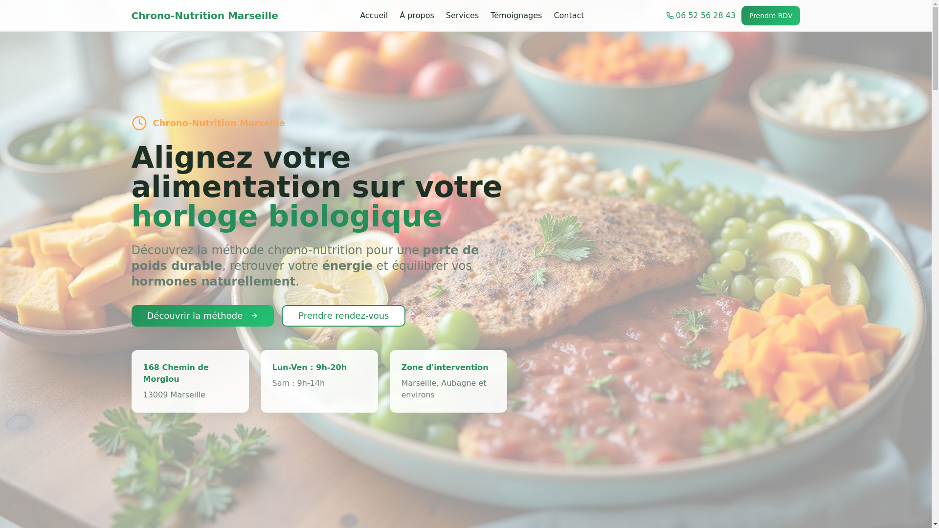 website screenshot of https://chrononutritionmarseille.pro/