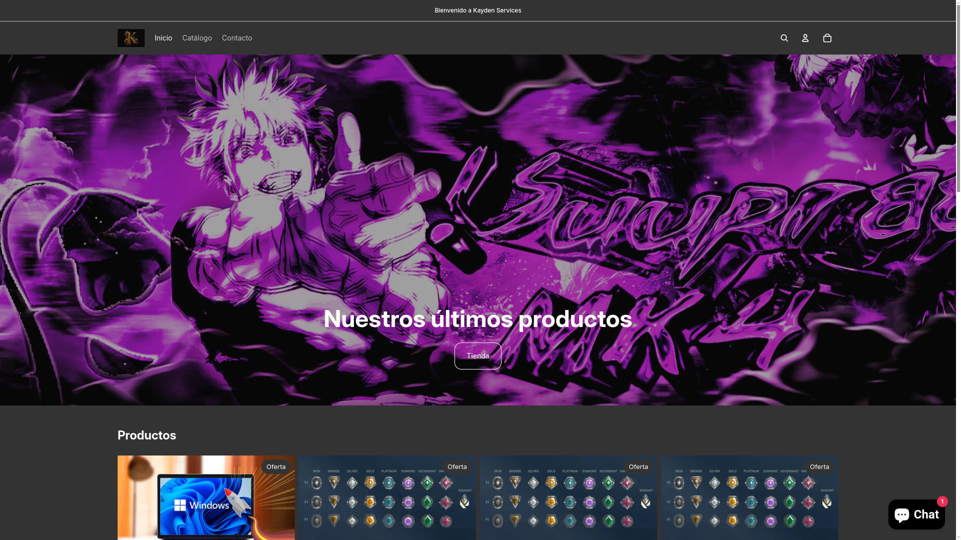 website screenshot of https://kaydenservices.shop/