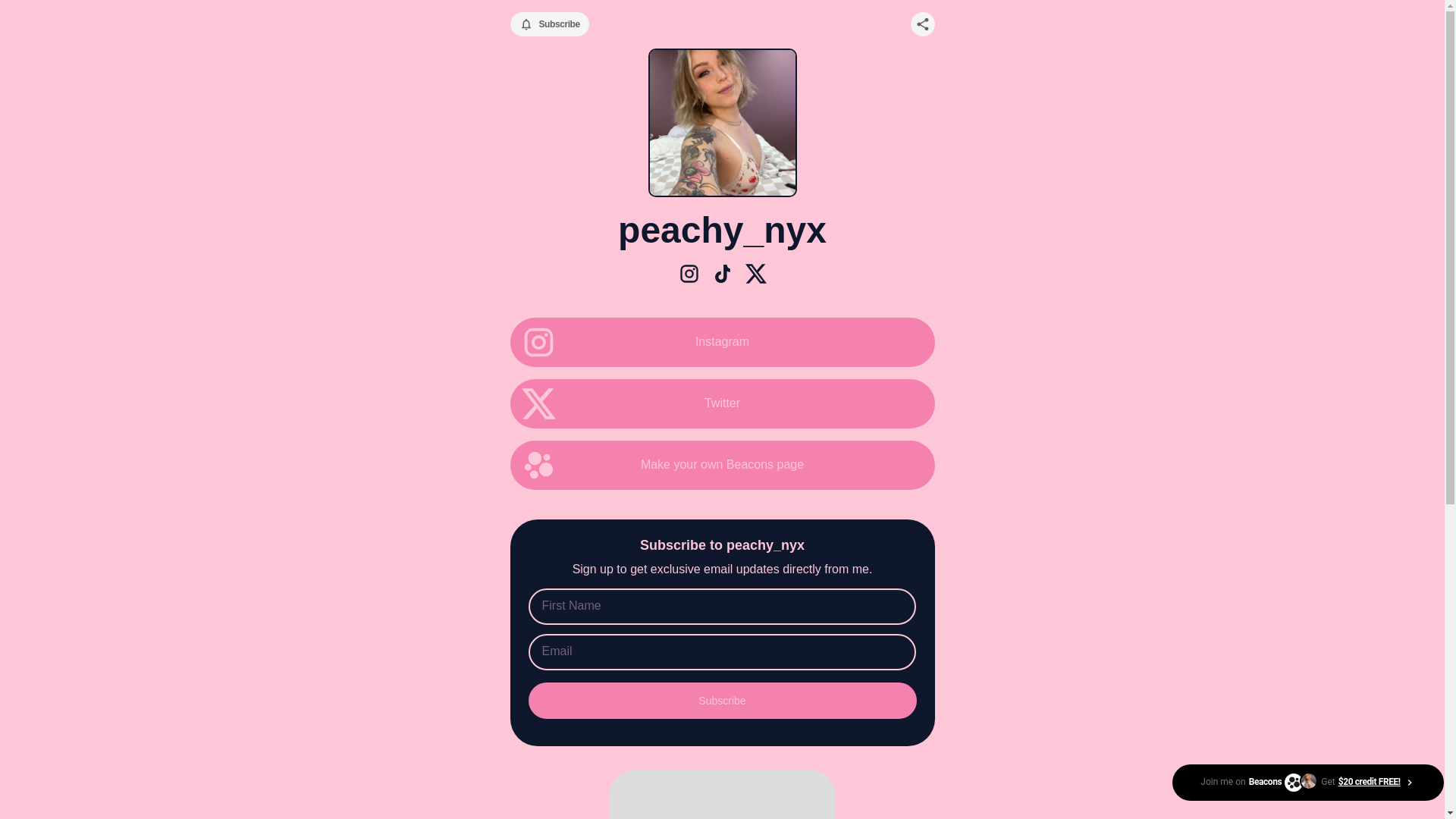 website screenshot of https://peachynyx.com/