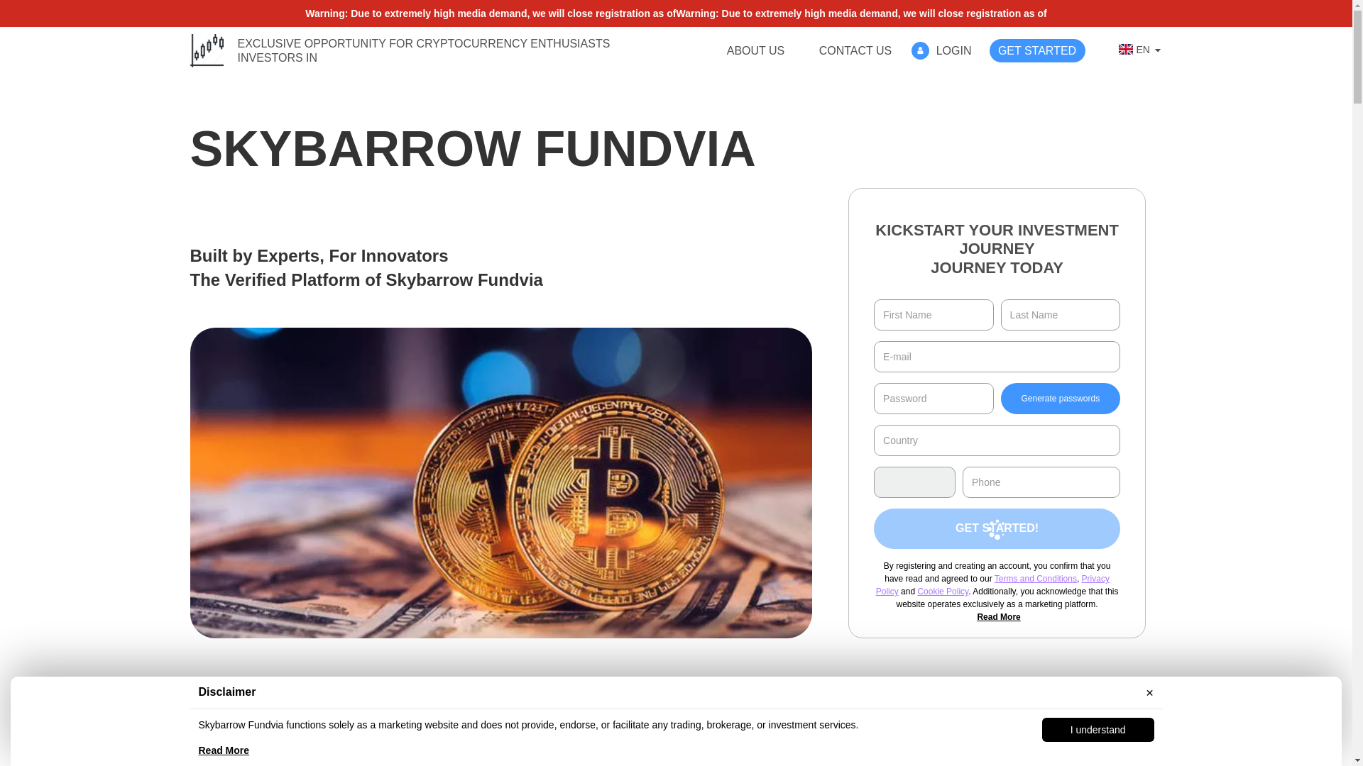 website screenshot of https://skybarrowfundvia-app.com/