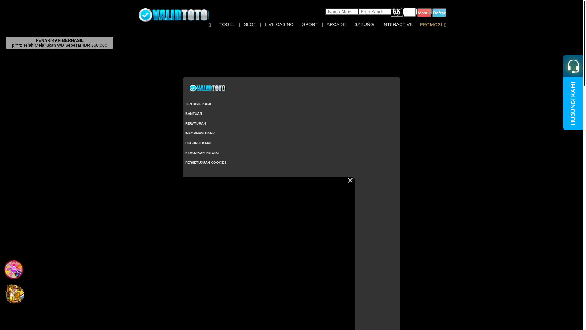 website screenshot of https://validtoto-masuk11.site/