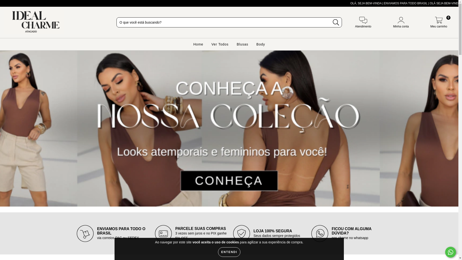 website screenshot of https://idealcharmeatacado.com.br/