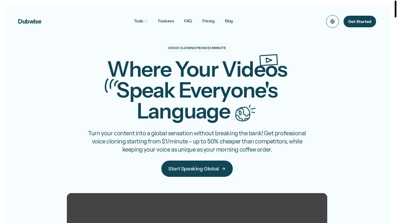 website screenshot of https://dubwise-landing.pages.dev/