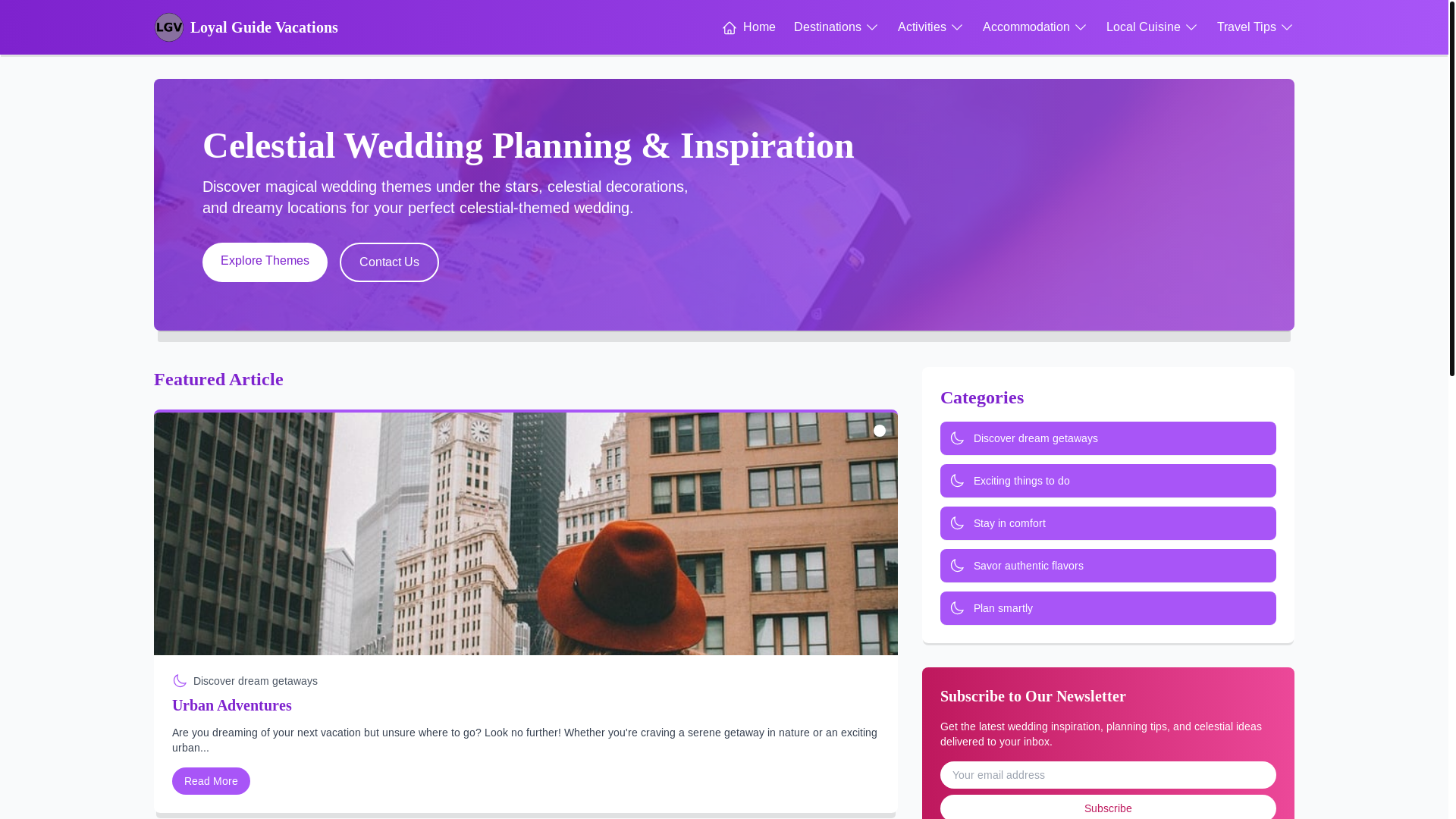 website screenshot of https://loyalvacationguide.xyz/