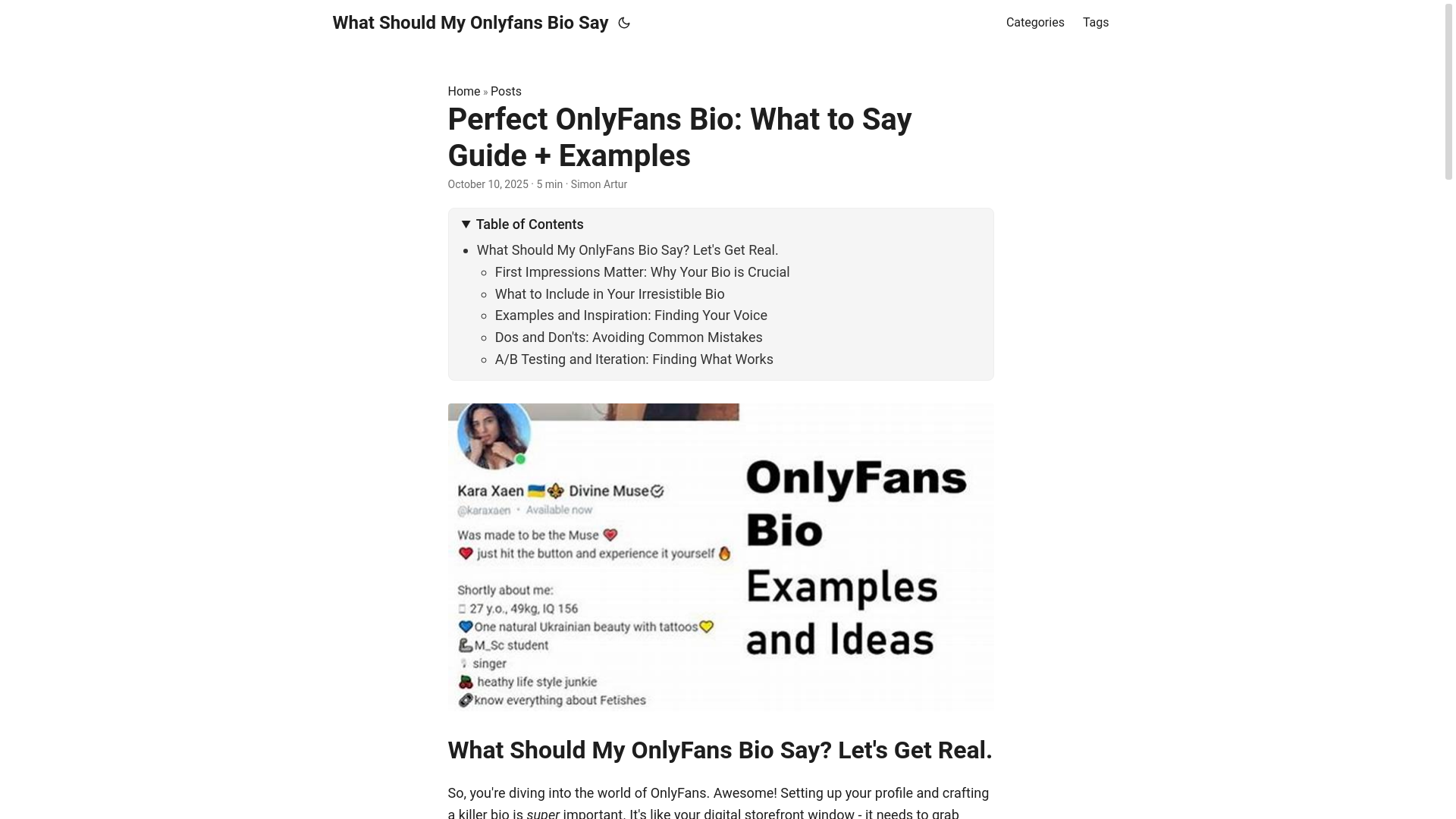 website screenshot of https://what-should-my-onlyfans-bio-say.pages.dev/