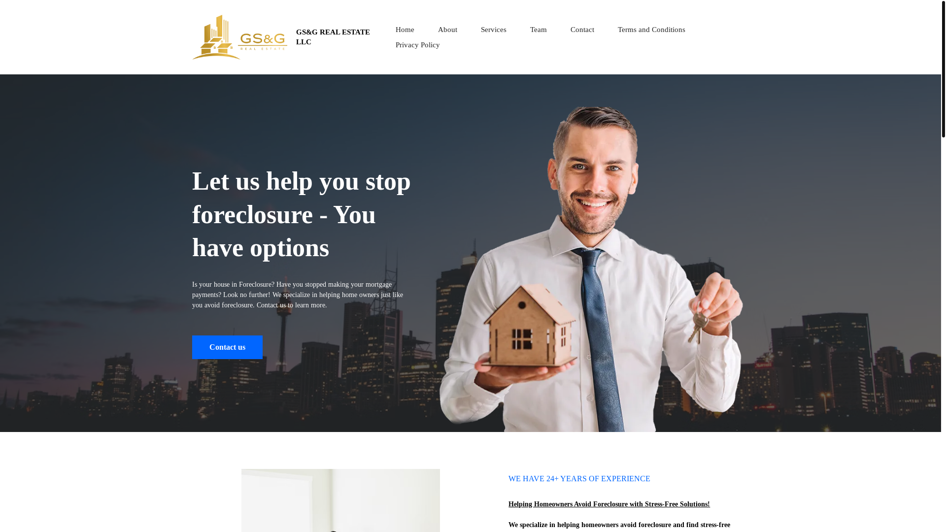 website screenshot of https://gsandgrealestates.com/