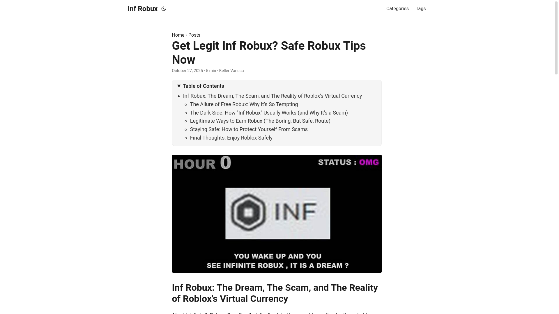 website screenshot of https://inf-robux.pages.dev/