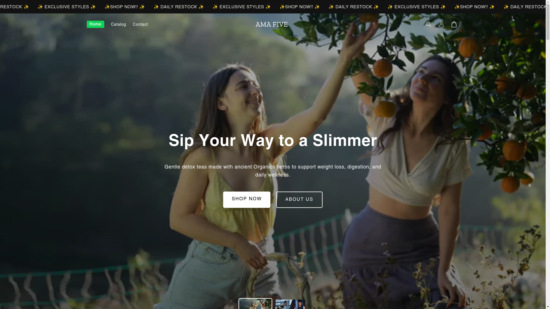 website screenshot of https://amafive.com/