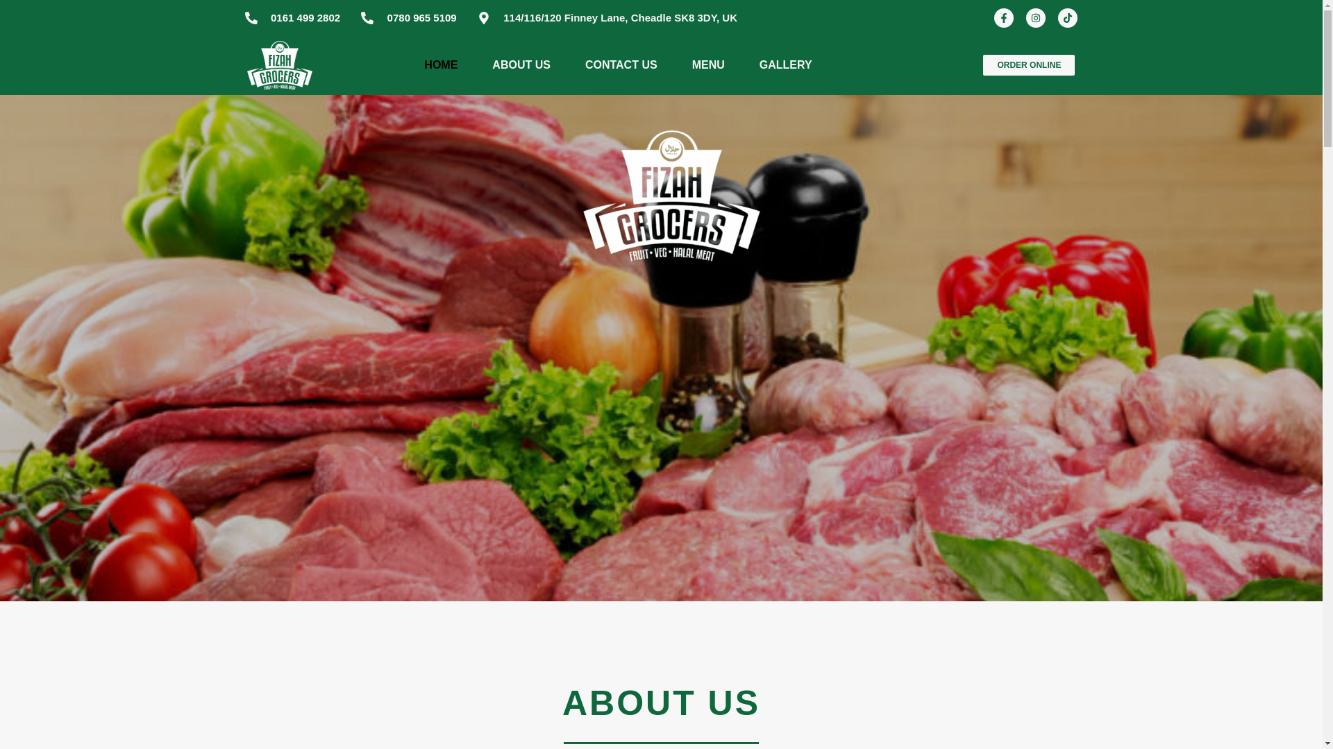 website screenshot of https://fizahgrocers.co.uk/