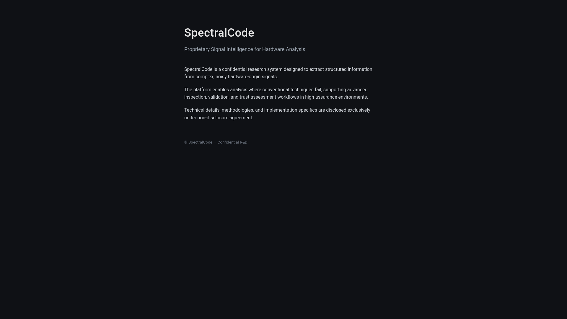 website screenshot of https://spectral-code.org/